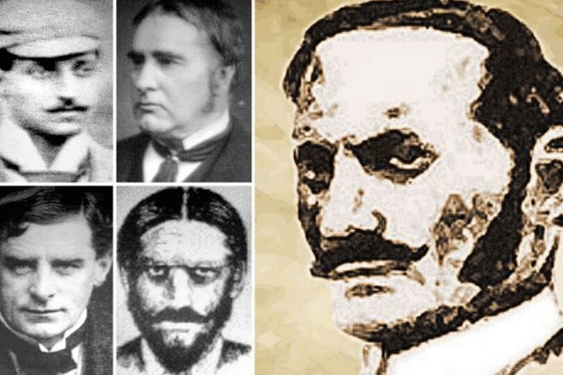 Collage of historical black-and-white portraits of men from different eras.