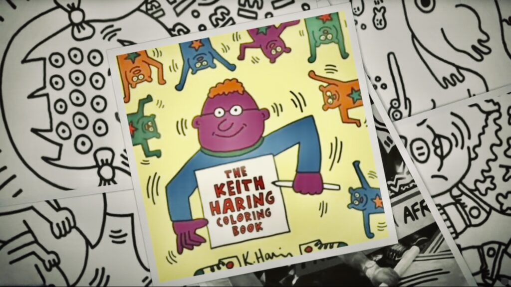 Keith Haring Coloring Book cover illustration.